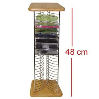 STALAK ZA 30 CD-a MET/DRVO STALAK ZA 30 CD-a KOMBINACIJA DRVO-METAL VISINA 48CM 19C