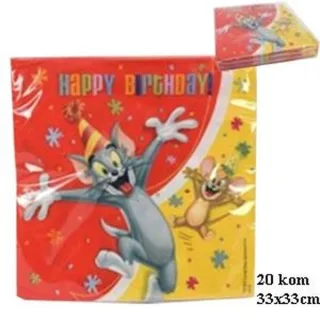 ROĐENDANSKE SALVETE TOM&JERRY 33*33CM