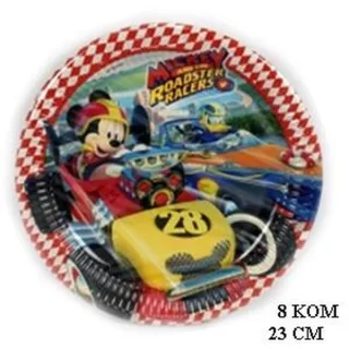 ROĐENDANSKI TANJURI MICKEY, 8 KOM , PROMJER 23CM