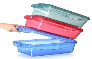 PVC KUTIJA ZA SPREMANJE NO.2 PVC KUTIJA ZA SPREMANJE NO.2, KUTIJA S POKLOPCEM, MIX BOJA - TRANSPARENT, DIM KUTIJE: 35x12x23 CM, ZAPREMNINE 5 LT, POKLOPCI SU PRILAGOĐENI TAKO DA SE KUTIJE MOGU SLAGATI I FIKSIRATI JEDNA NA DRUGU