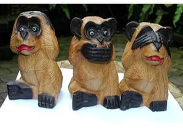 Wooden Monkey Figure 3/1 K19