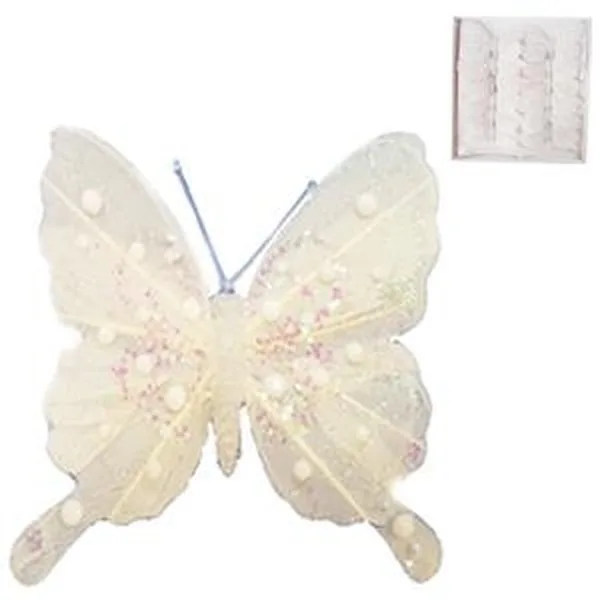 Decorative Butterfly 9 cm White