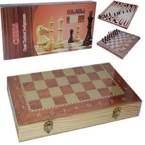 Holz-Gesellschaftsspiel 3 in 1 Schachtelmaß:40*20CM