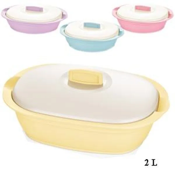 PVC-Behälter mit Deckel oval 2L