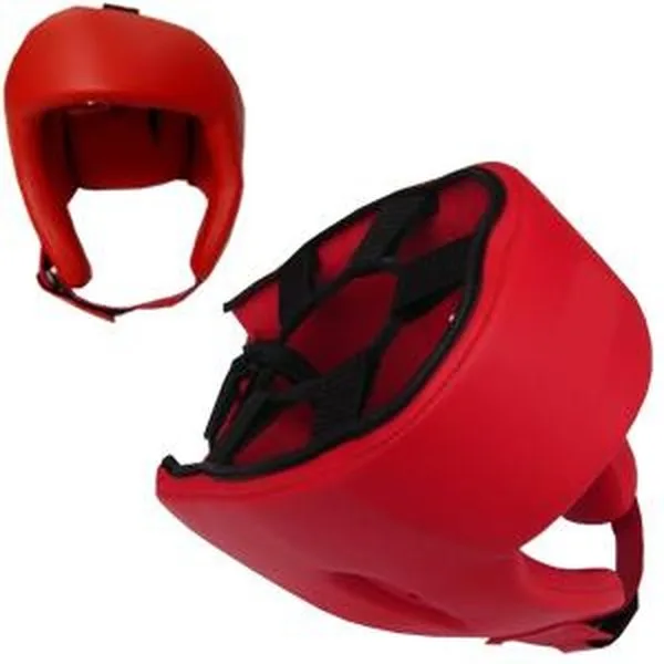 Box-Kopfschutz Leder BARCODE: 3850001012543 Box-Kopfschutz aus Leder, rot, verstellbarer Verschluss